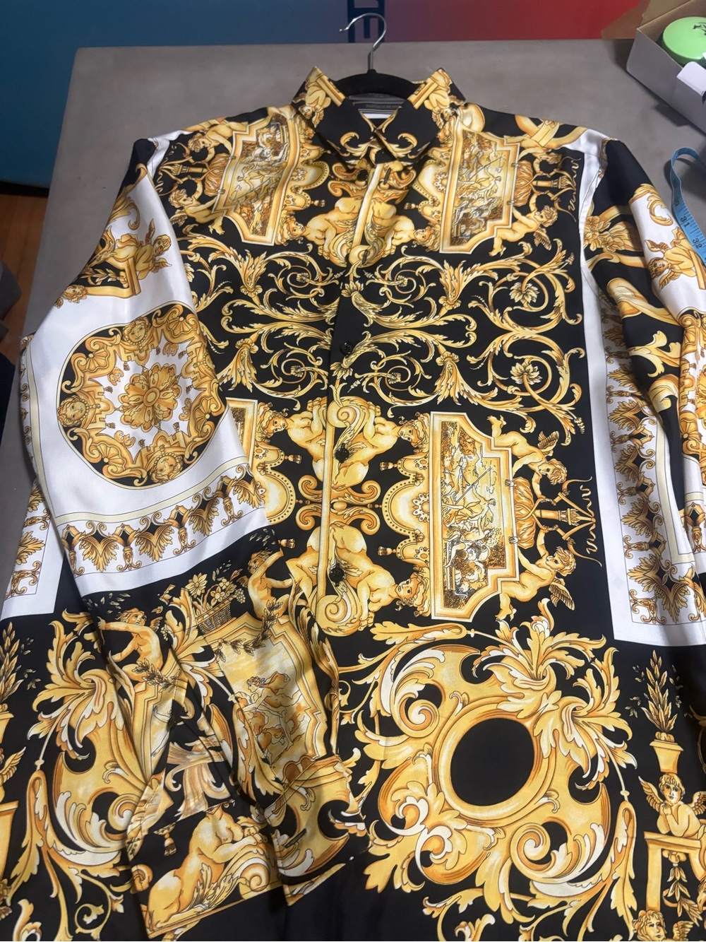 Versace Tribute Collection Baroque SS 1992 Print Shirt | Made in Italy | Size 40